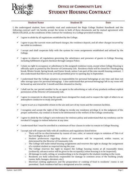 A student tenancy agreement is a lease for an identified residential property granted to a Full Time Student for a specified term at an agreed rate. A student tenant unique by virtue of their status as a person studying at an educational institution. A student housing contract must therefore take this special status into account.. 