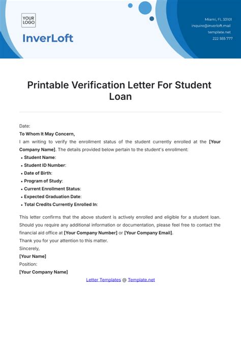 Student loan verification form. gov/forms-library.  The Department may request...