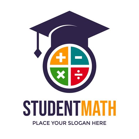 Student math vector logo template. This design use calculator symbol