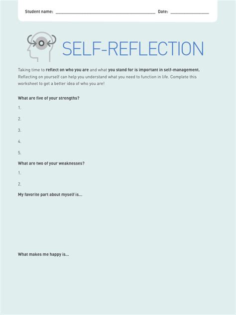 Student self reflection worksheet pdf.  This worksheet helps you:.  Topics include CBT, anger ...