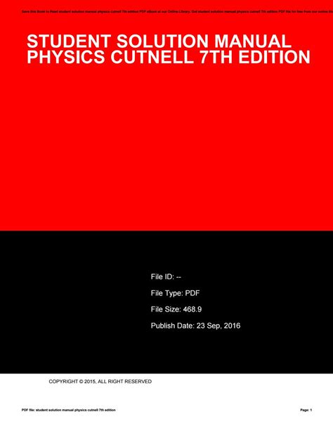 Student solution manual physics cutnell 7th edition. - Statistiske metoder for analyse av samvariasjon i kategoriske data.