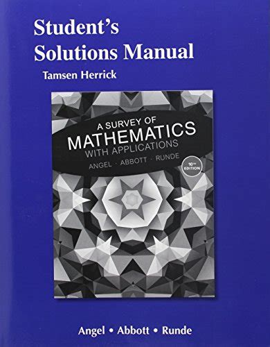 Student solutions manual for a survey of mathematics with applications edition 8. - Ford transit petrol owners workshop manual.