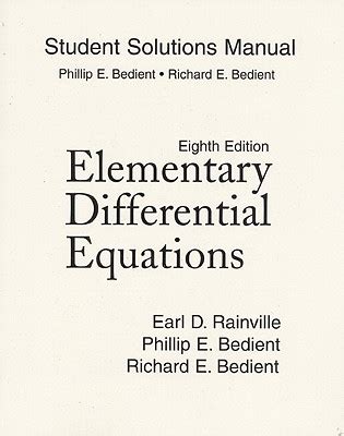 Student solutions manual for elementary differential equations earl d rainville. - Manual de uso reloj casio edifice.