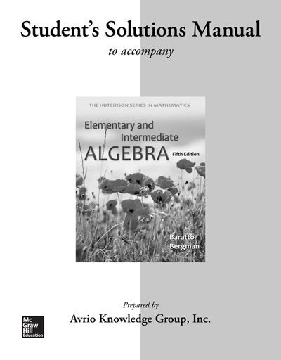 Student solutions manual for elementary intermediate algebra. - Niebla y el se o de los cristales rotos volumen 2 edición española.