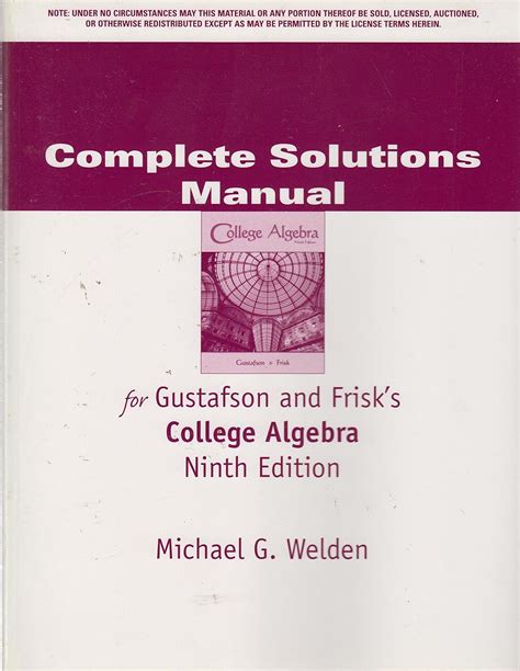 Student solutions manual for gustafson frisk s college algebra 9th. - Il vecchio libro waldorf astoria bar 1935 ristampa.