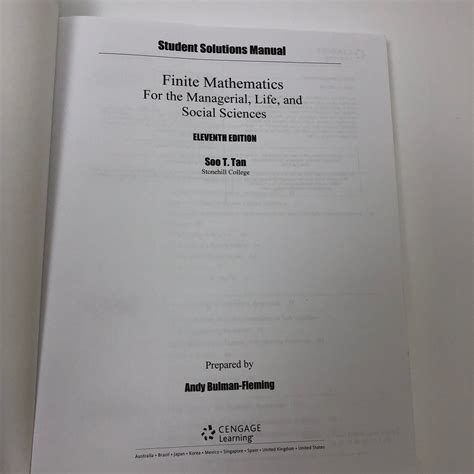 Student solutions manual for tans finite mathematics for the managerial life and social sciences 11th. - By peter atkins student solutions manual for physical chemistry ninth edition paperback.