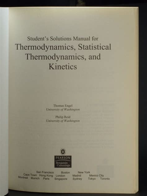 Student solutions manual for thermodynamics statistical thermodynamics kinetics. - Free repair manual 2009 aveo lt.