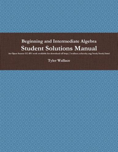 Students solution manual beginning intermediate algebra. - Sólo un hombre y el mar.