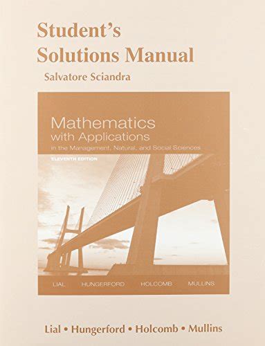 Students solutions manual for mathematics with applications in the management natural and social sciences. - Manual de reparación del servicio de motoniveladora volvo g960.
