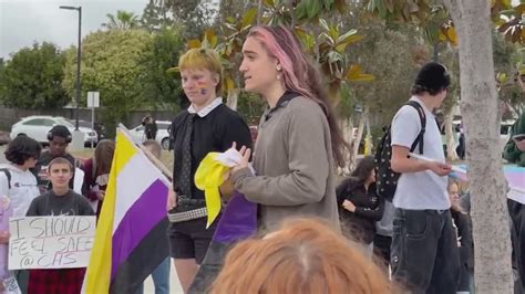 Students stage walkout over Carlsbad school district's refusal to fly Pride flag