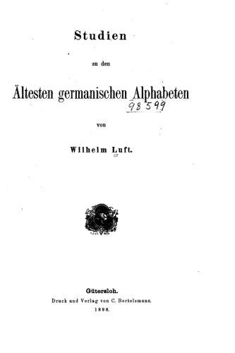 Studien zu den ältesten germanischen alphabeten. - El ultimo libro de sergi pamies.