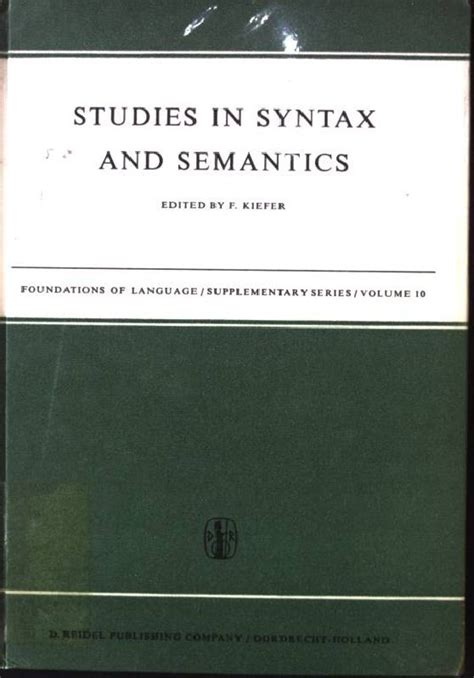 Studies In Syntax And Semantics