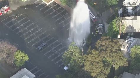 Studio City school flooded from massive hydrant leak