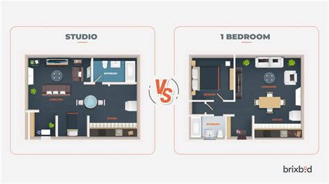 Studio apartment vs 1 bedroom. The main difference between a studio and a one-bedroom apartment is that a studio has only one room, while a one-bedroom apartment has two rooms. As one … 