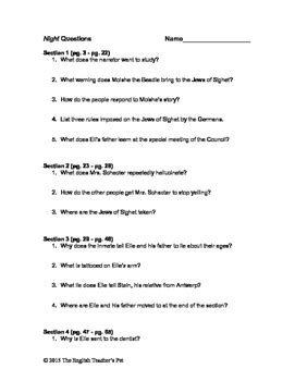 Study Answer Guide Night