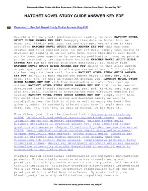 Study Answer Hatchet Guide Key