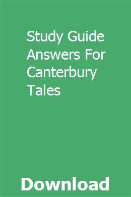 Study Canterbury Guide Answers