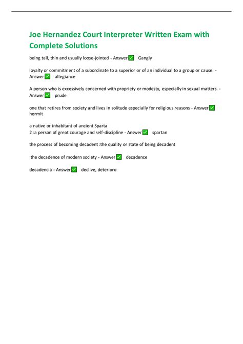 Study Court Guide Exam Interpreter