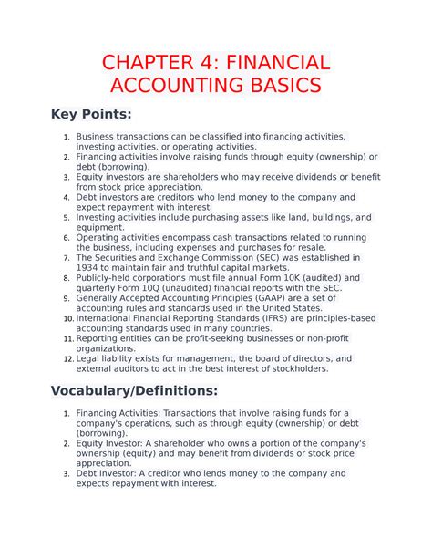 Study Guide Basic Financial Accounting