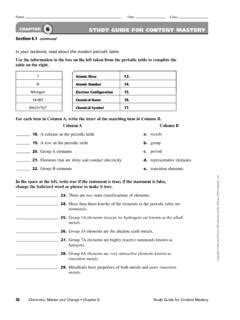 Study Guide For Content Mastery Chemistry Answer