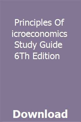 Study Guide For Mankiws Principles Of Microeconomics 6th