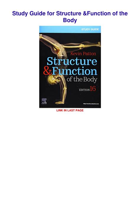 Study Guide For Structure And Function Of The Body