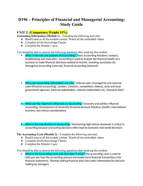 Study Guide For Use With Financial And Managerial Accountingfinancial Accounting