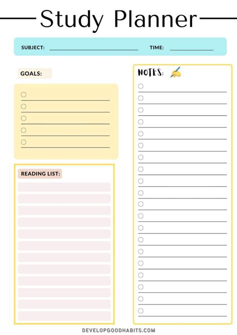 Study Guide Template Free