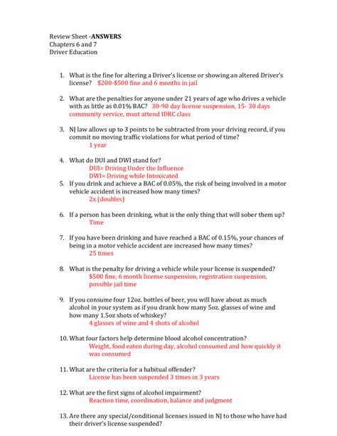 Study Guide for Chapter 1 Lesson 3 The Risks of Driving