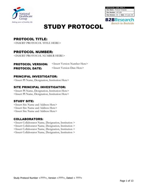 Study Protocol Template Gambaran