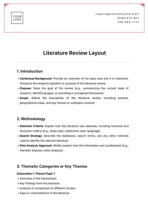 Study Template Guide Literature