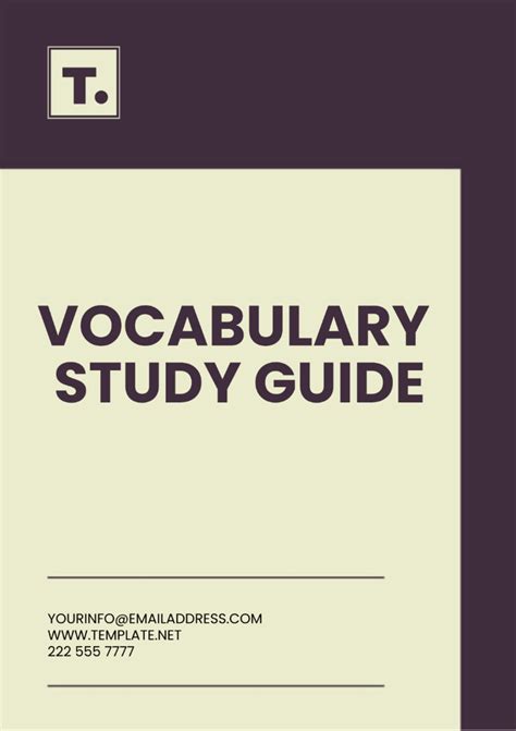 Study Template Vocabulary Guide