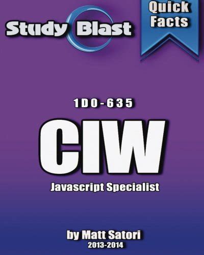 Study blast ciw javascript specialist exam study guide 1d0 635 ciw javascript specialist formerly javascript. - Introduction to automata theory languages and computation 3rd edition solution manual.