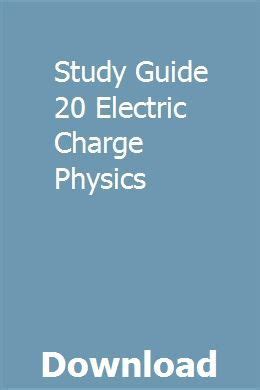 Study guide 20 electric charge physics. - Asperkids an insiders guide to loving understanding and teaching children with aspergers syndrome jennifer cook otoole.