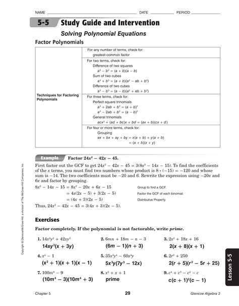 Study guide and intervention factoring trinomials. - Examen de esteticista secretos guía de estudio por mometrix media llc.