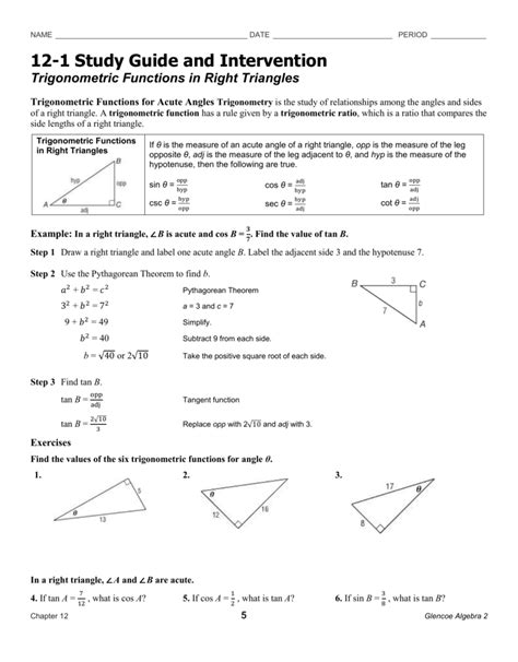 Study guide and intervention right triangle trigonometry. - N. witsens berichte über die uralischen völker.