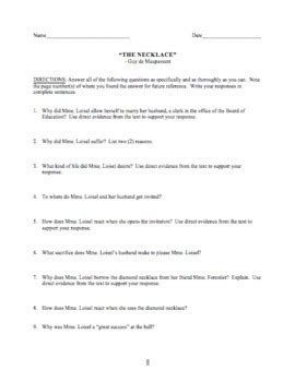 Study guide answers for the necklace. - The nine lives of chloe king book.