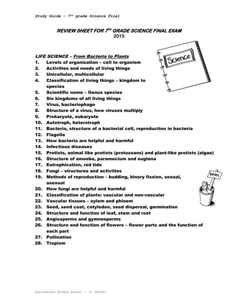 Study guide for 7th grade science msl. - The complete idiot s guide to numerology.