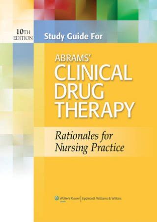 Study guide for abrams clinical drug therapy. - Concise guide to alcohol and drug research implications for treatment prevention and policy.