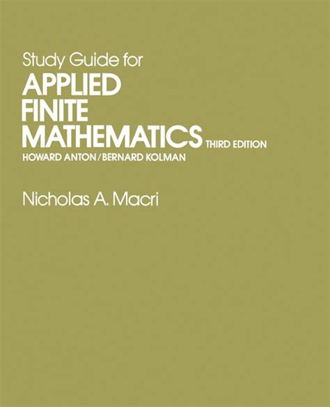 Study guide for applied finite mathematics third edition. - 2006 kann am outlander 400 service handbuch.