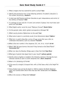 Study guide for elementary quiz bowl. - What s different about teaching reading to students learning english study guide.