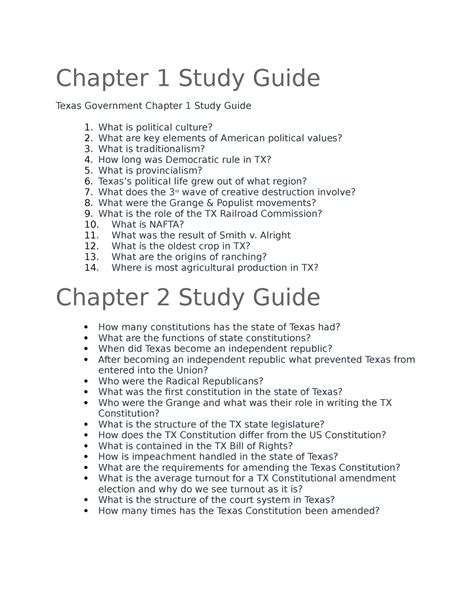 Study guide for exam 1 texas government. - Subaru impreza 2006 2007 service repair manual.