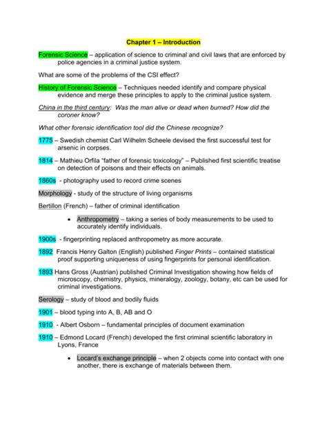 Study guide for forensic science chemistry notes. - Lattachement of the theacuteorie agrave la clinique.