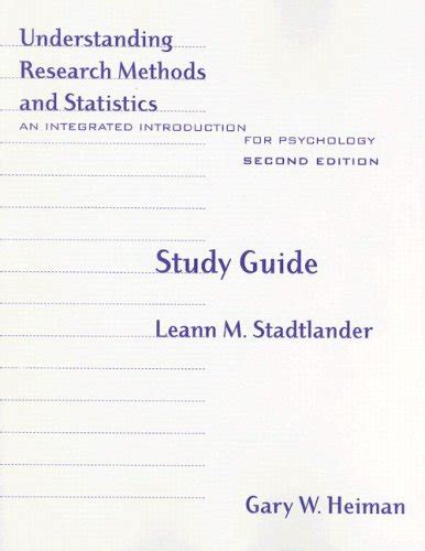 Study guide for heiman s understanding research methods and statistics. - The handbook of assistive technology equipment in rehabilitation for health.