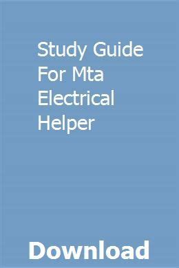 Study guide for mta electrical helper. - Cuentos con sabor a espanto de gentes sencillas.