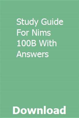 Study guide for nims 100b with answers. - Brother sewing machine 630 service manual.