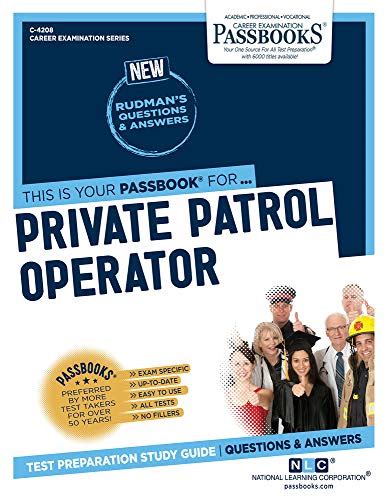 Study guide for private patrol operator. - Laboratorio - metodos de analisis clinicos y su.
