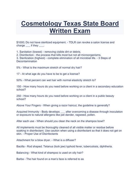 Study guide for texas cosmetology written exam. - Game of thrones tv guide by the.