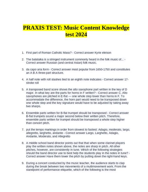 Study guide for the music content knowledge test. - Honda foreman 400 4x4 1996 manual.
