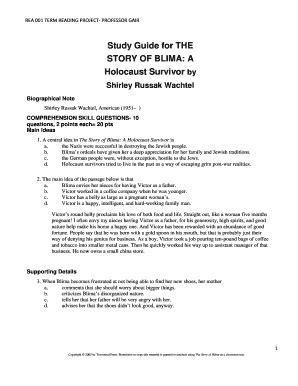 Study guide for the story of blima. - Le symbolisme de baudelaire à claudel..